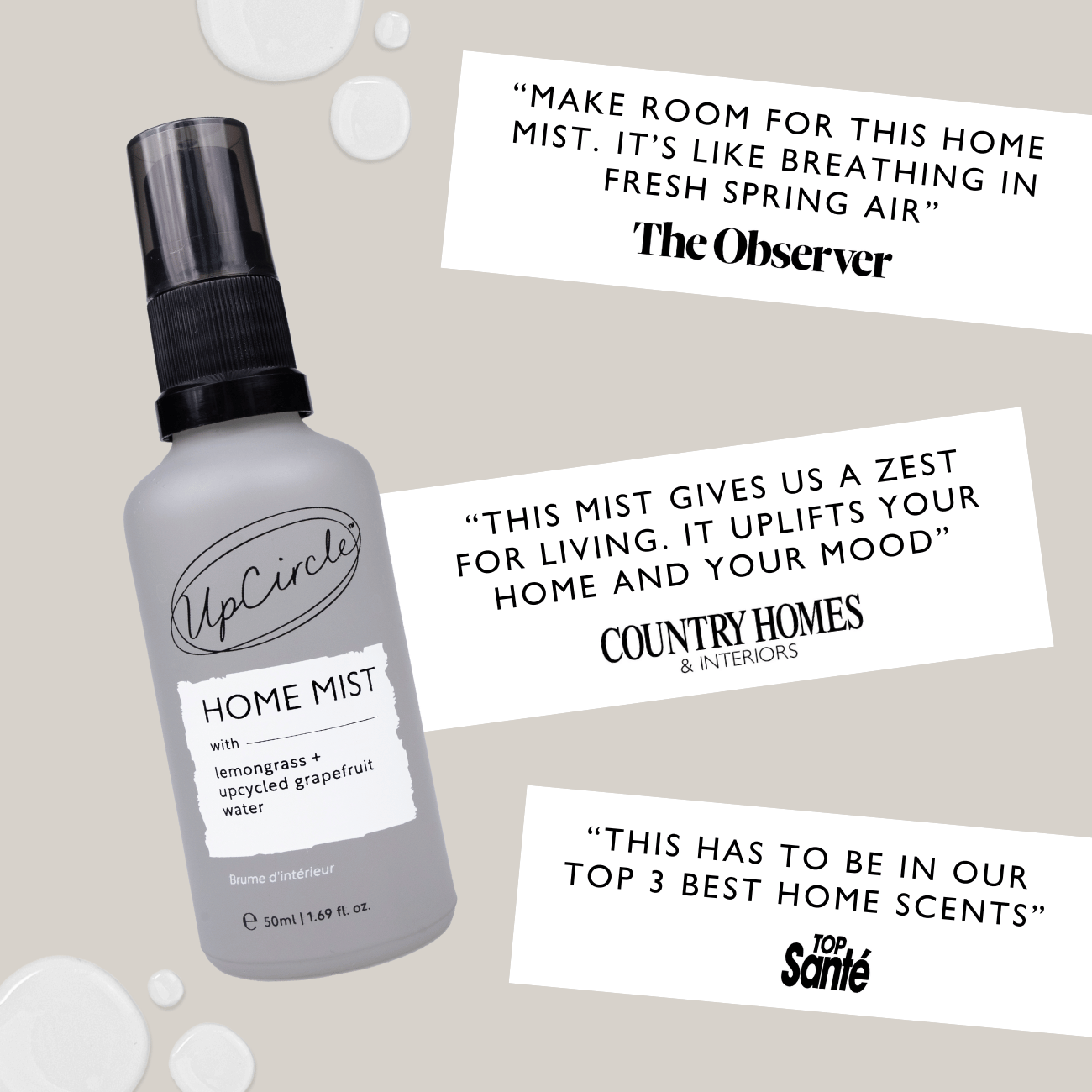 UpCircle Home Mist with Lemongrass + Grapefruit product feature