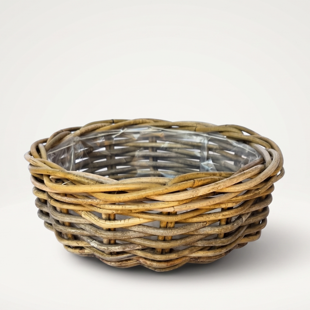 Rattan Bowl with Removable Plastic Liner