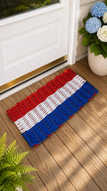 Red, White & Blue Stripe Lobster Rope Doormat