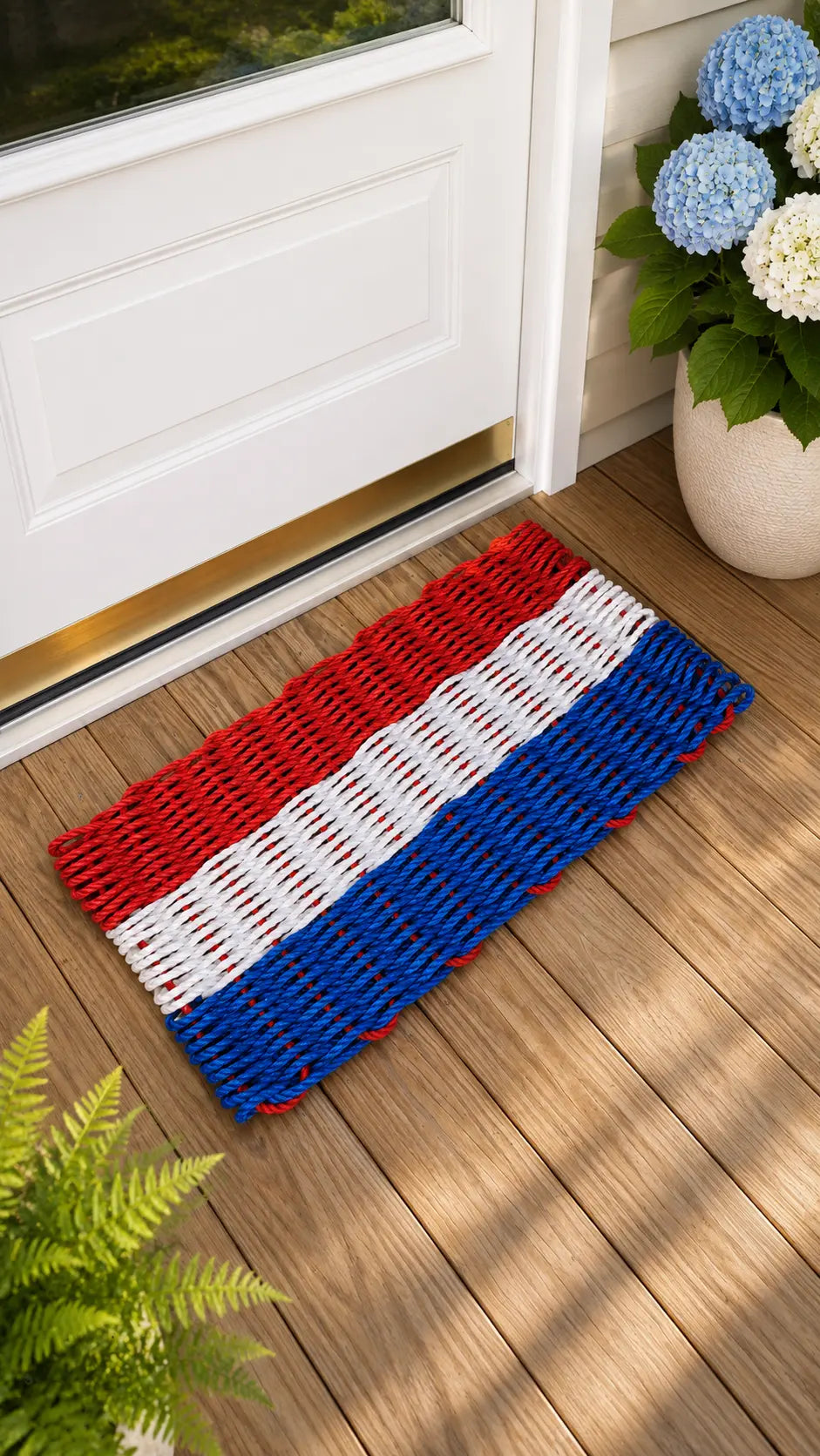 Red, White & Blue Stripe Lobster Rope Doormat