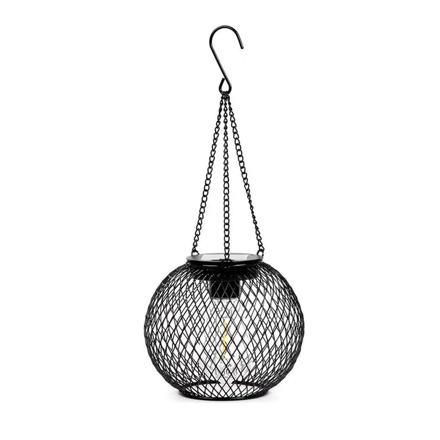 Solar Iron Hanging Garden Lantern