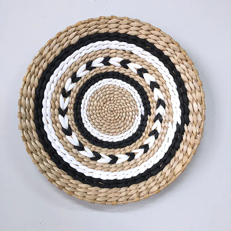 Woven grass wall decor