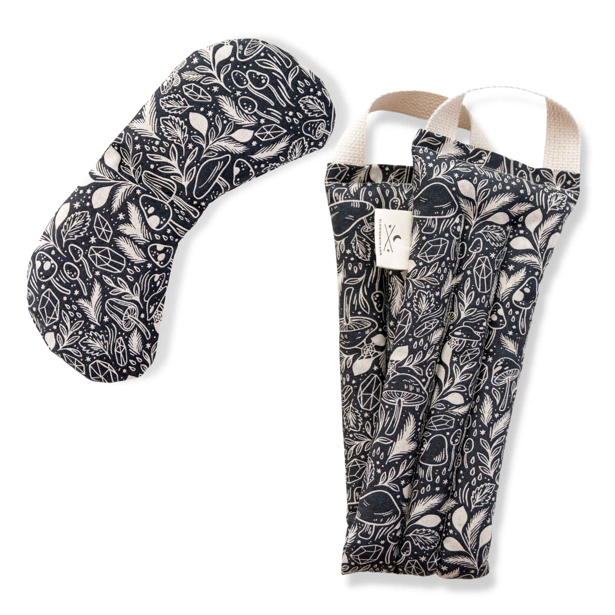 Slow North Mystical Mushroom eye mask and neck wrap bundle