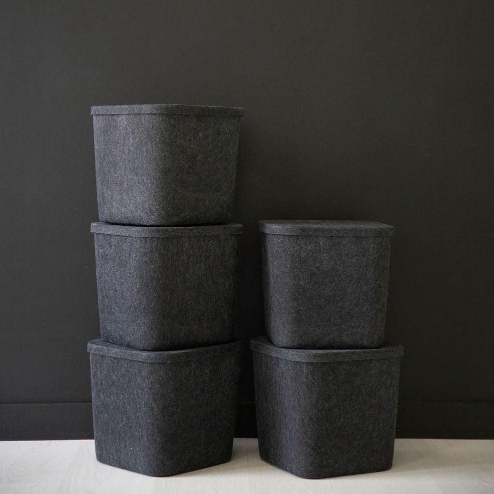 The Sculpted Bin — Original with Lid | Set of 3
