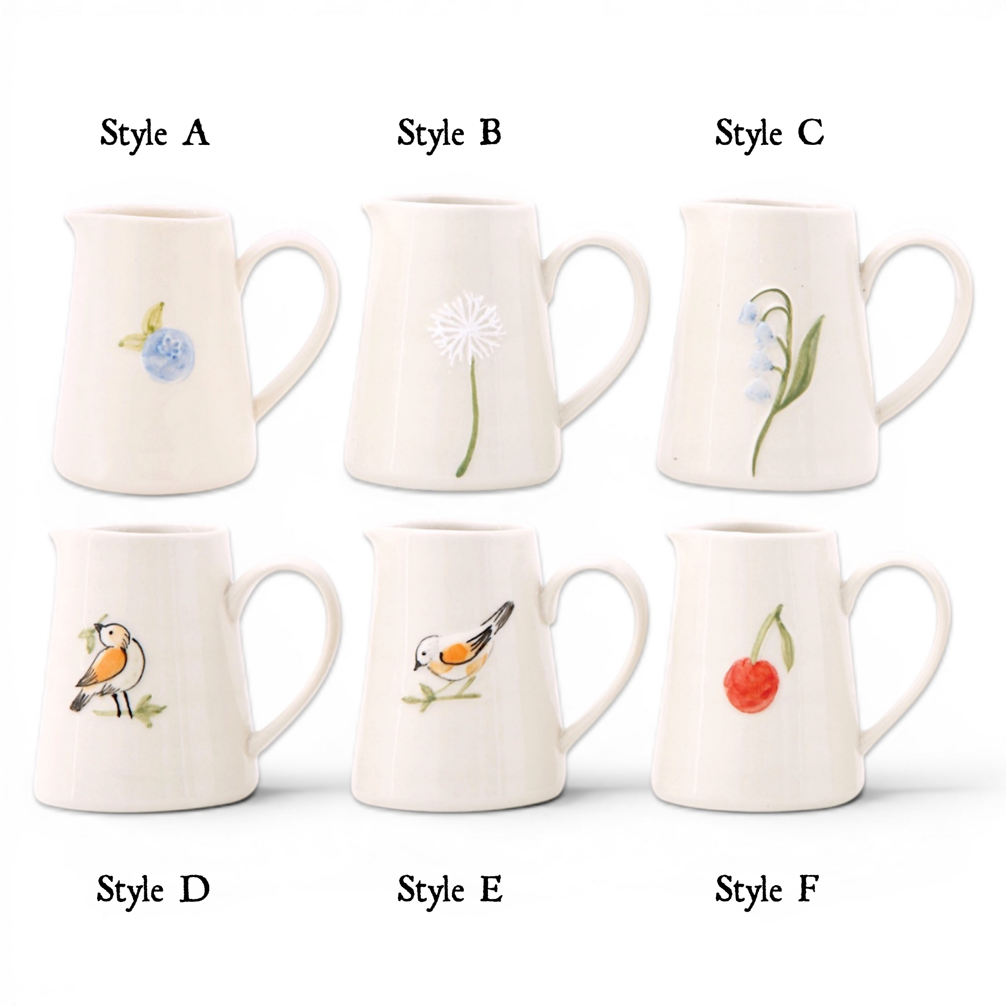 Mini hand-painted ceramic creamer