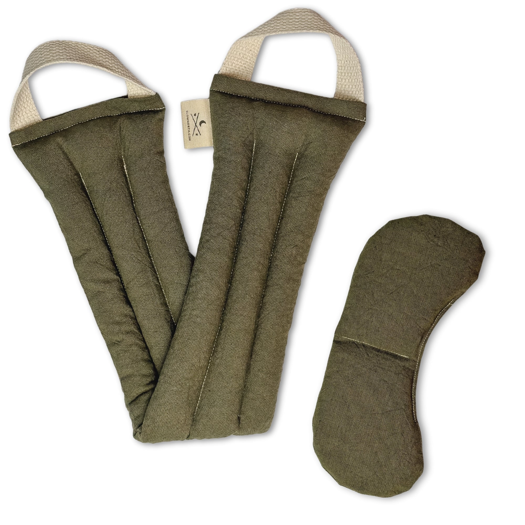 Slow North Olive eye mask and neck wrap bundle