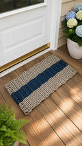 Tan & Navy Blue Lobster Rope Doormat