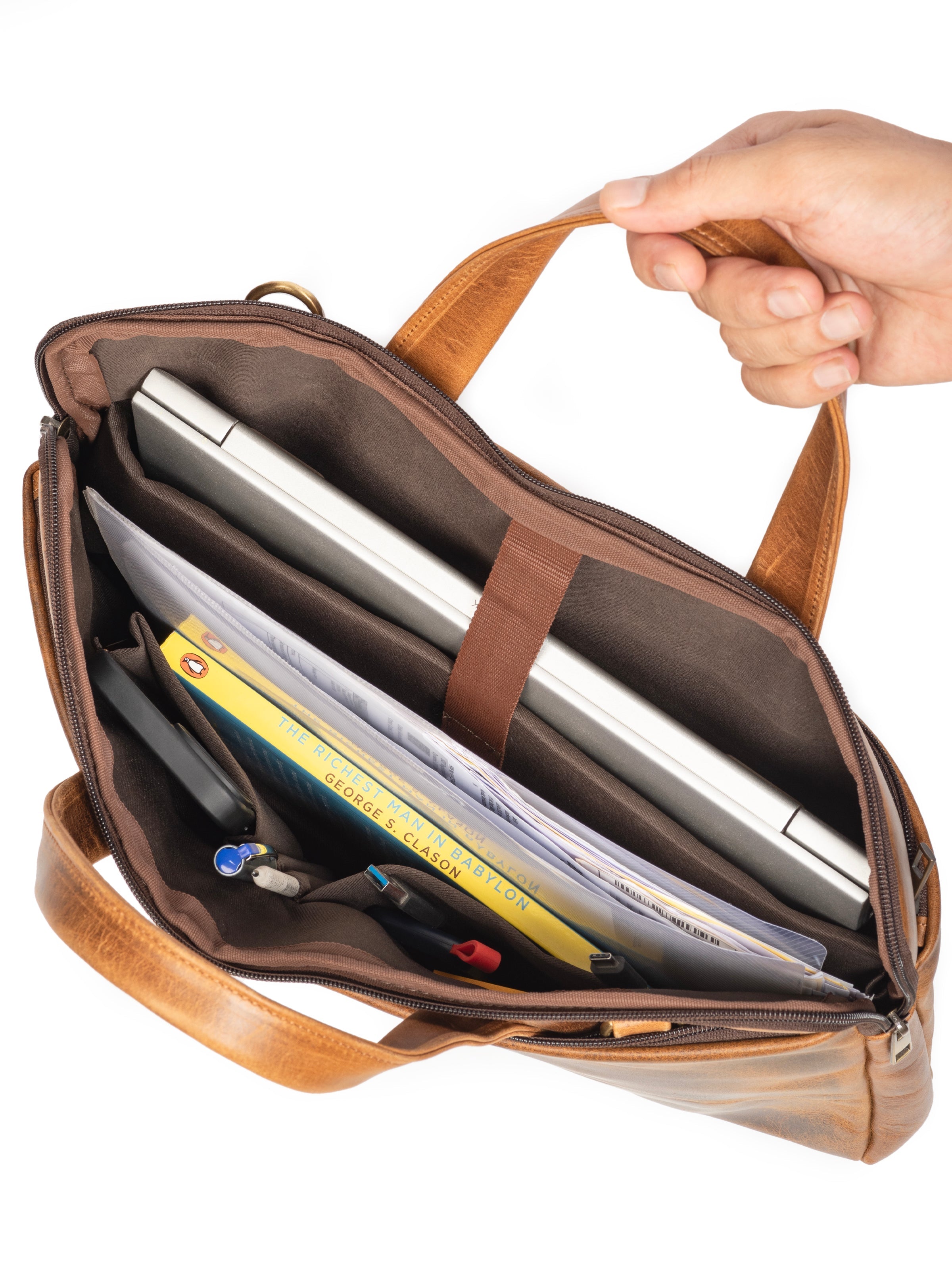 Harbor Full-Grain Buffalo Leather Briefcase