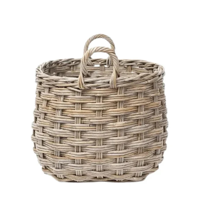 Rounded Oval Rattan Storage Basket