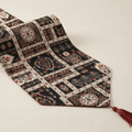DaDalogy Bedding Elegant Woven Mughal Floral Tapestry Table Runner, Dark Noir Botanical Vintage Fleur (18197)
