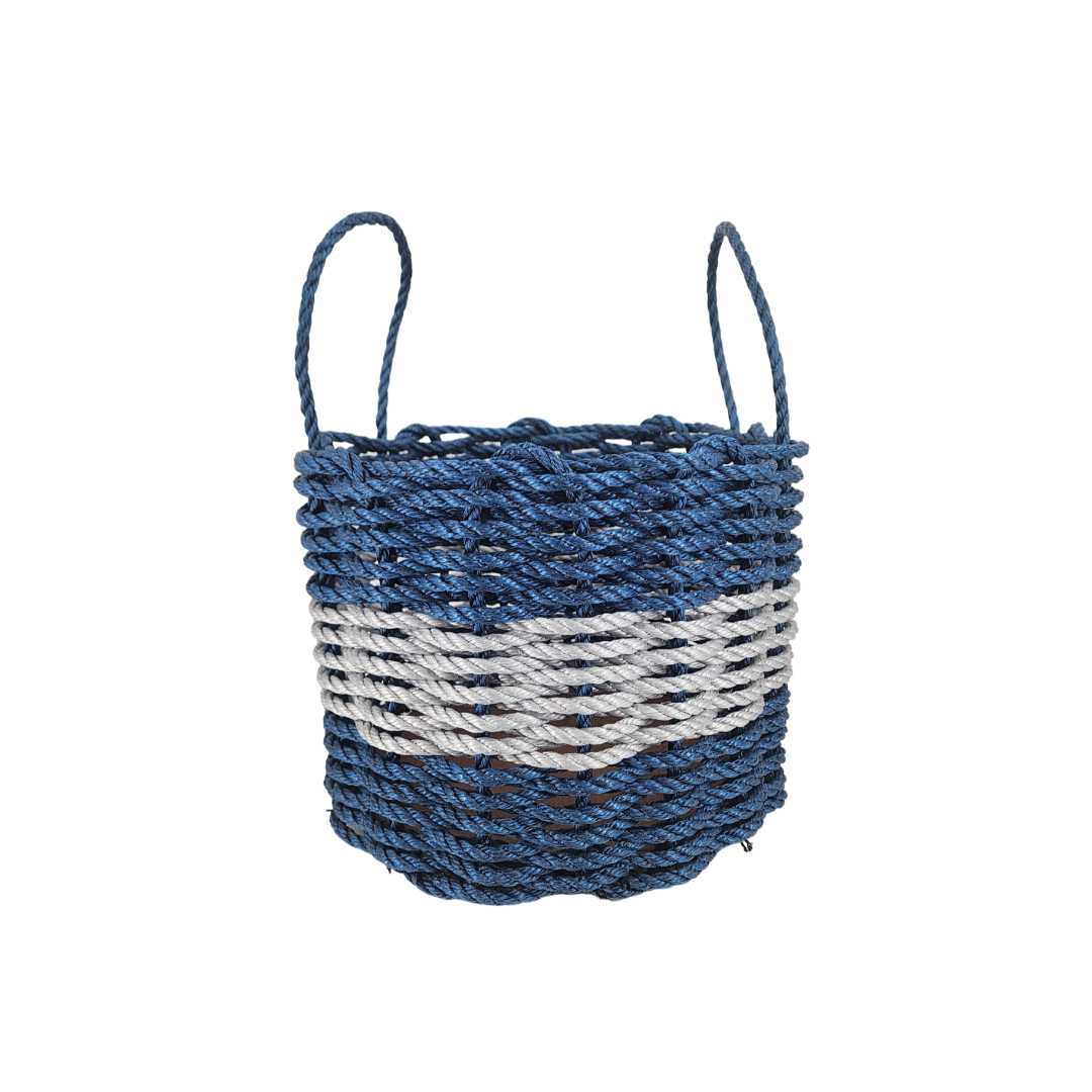 Navy Blue + Gray Rope Basket