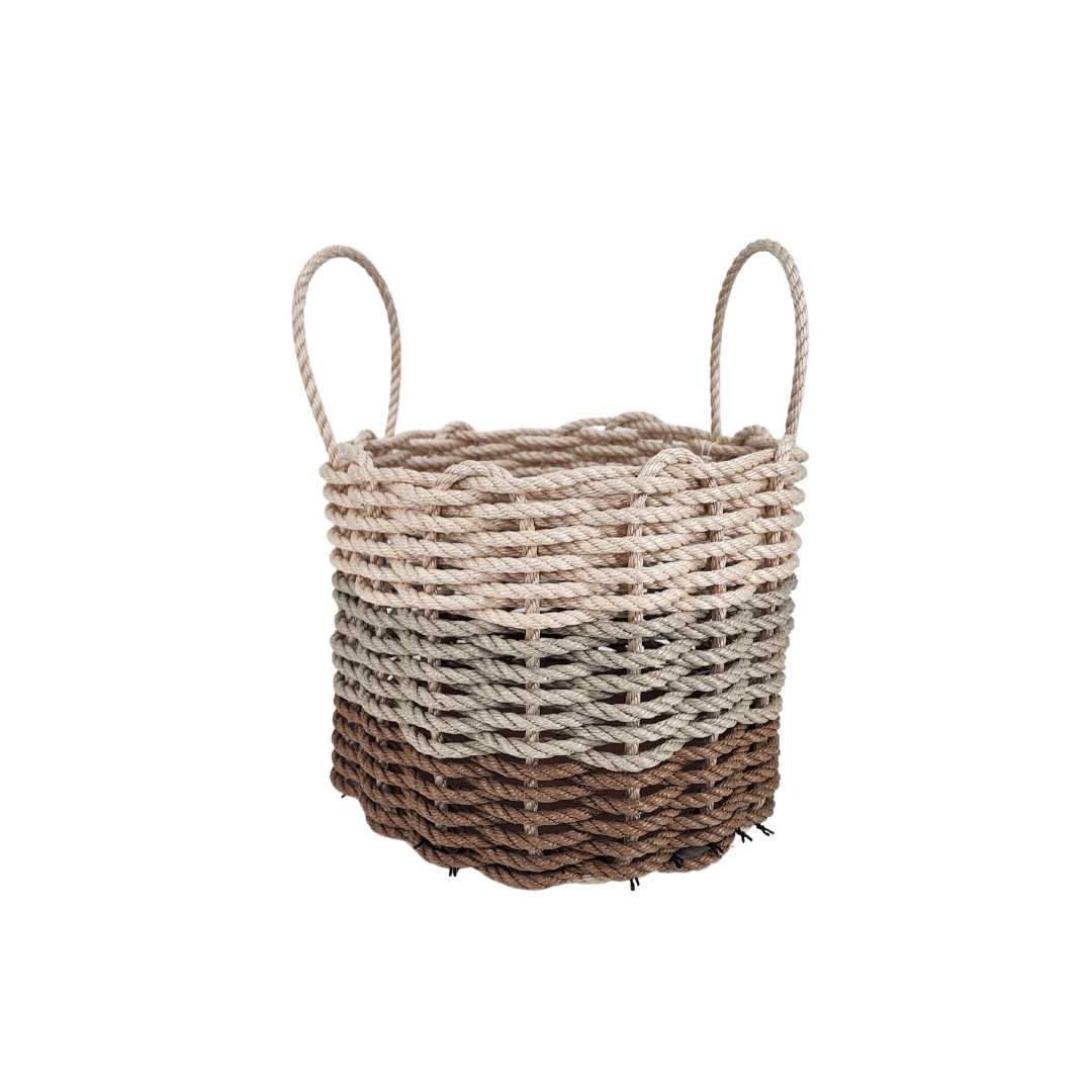 Brown and tan ombre rope basket