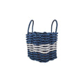 Navy Blue & Gray Rope Basket