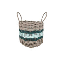 Tan, seafoam and green rope basket