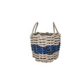 Tan & Navy Blue Rope Basket