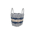 Light Gray, Light Tan & Navy Accent Rope Basket
