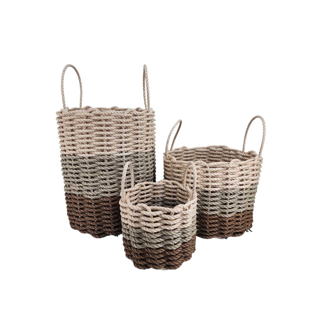 Brown and tan ombre rope basket