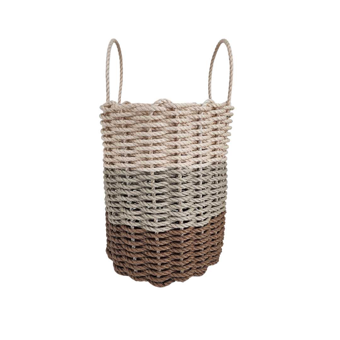 Brown and tan ombre rope basket