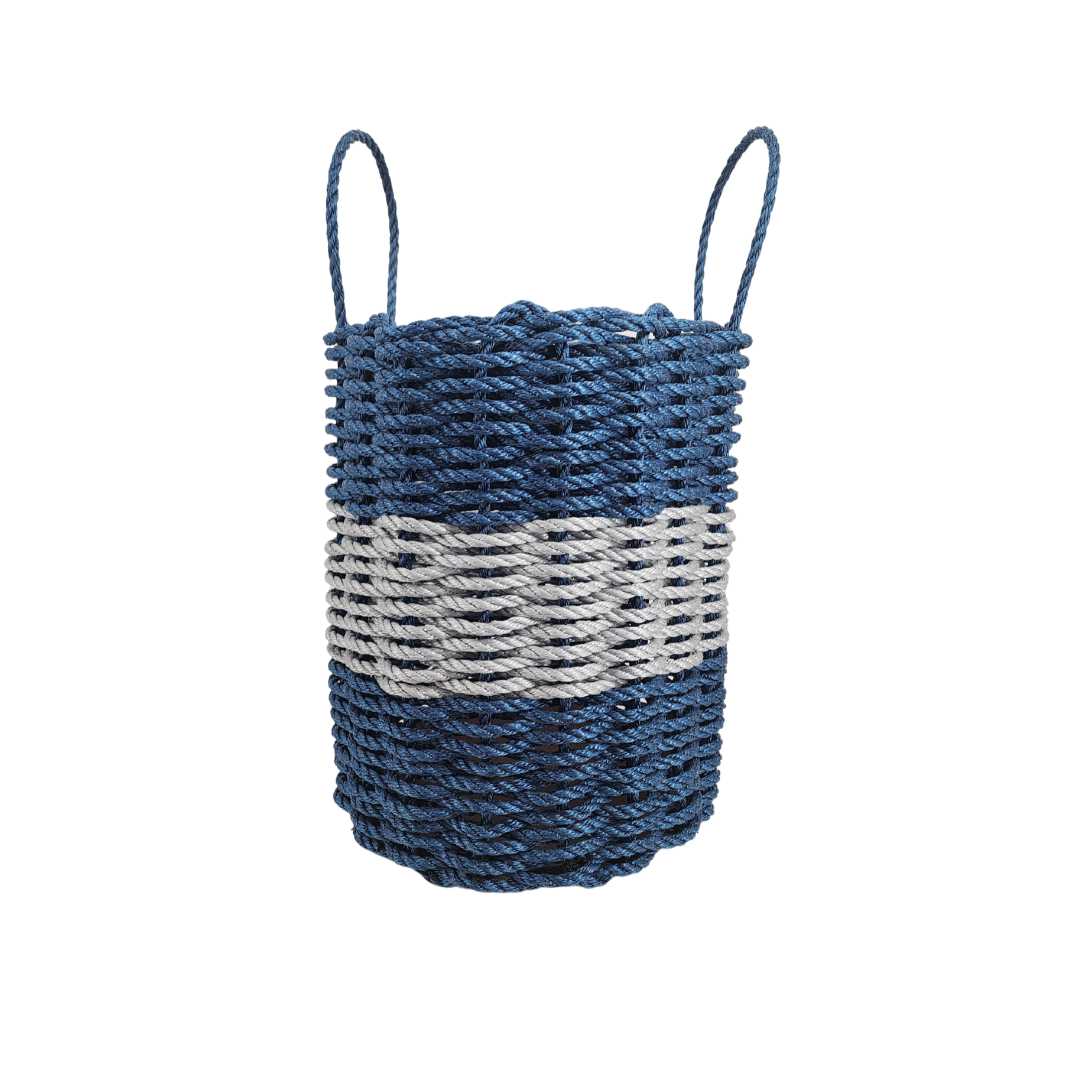 Navy Blue + Gray Rope Basket