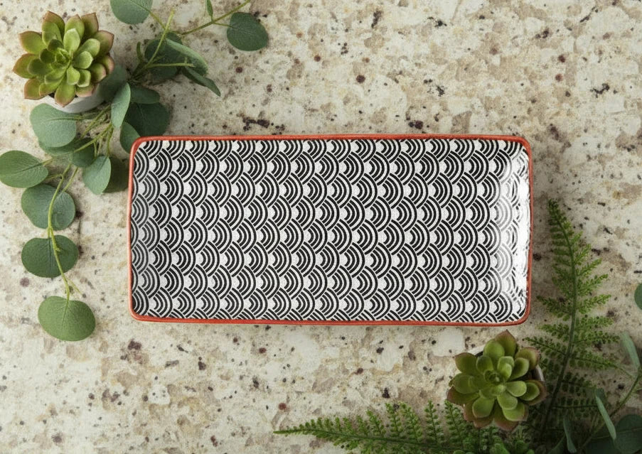 Nordic Japanese Underglaze Ceramic Small Fish Plate