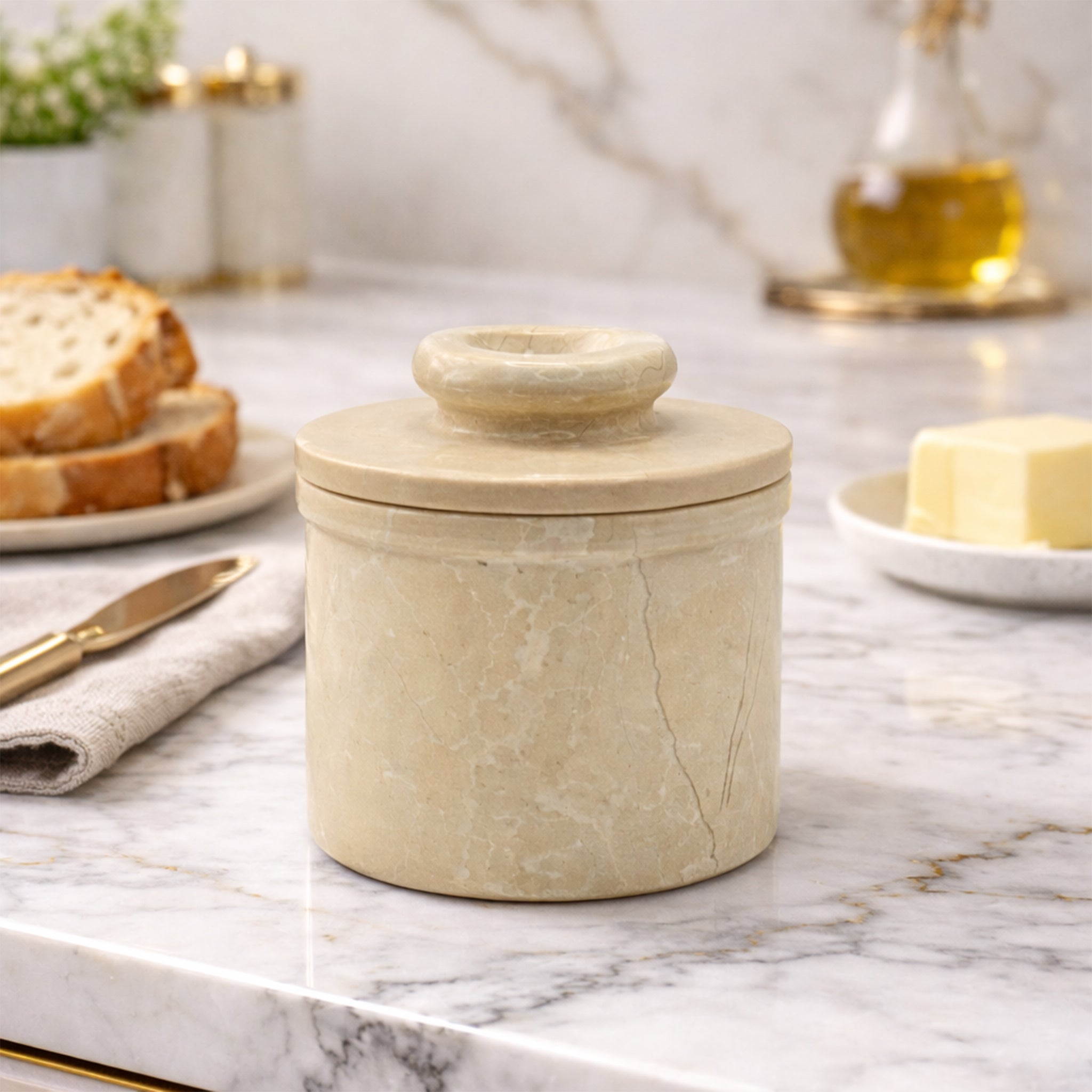 Verona marble butter keeper