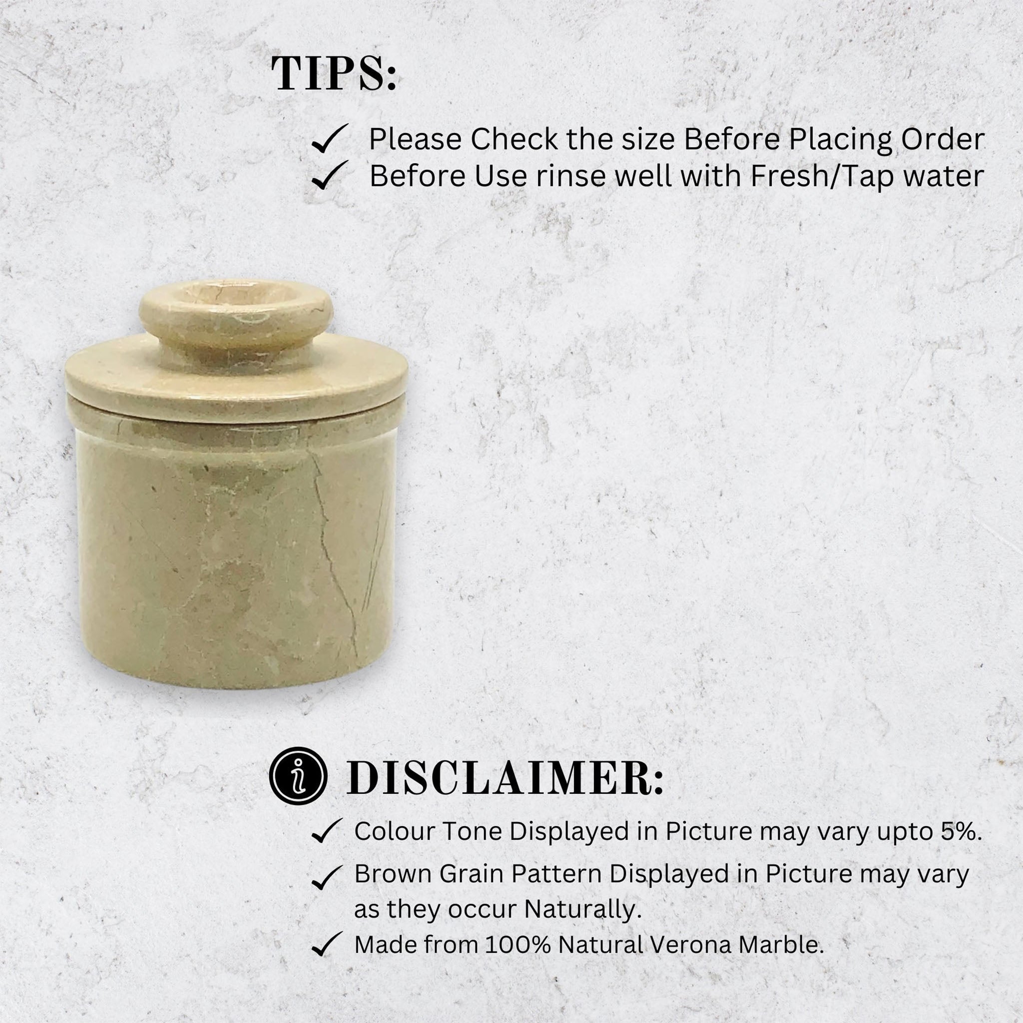 Verona marble butter keeper