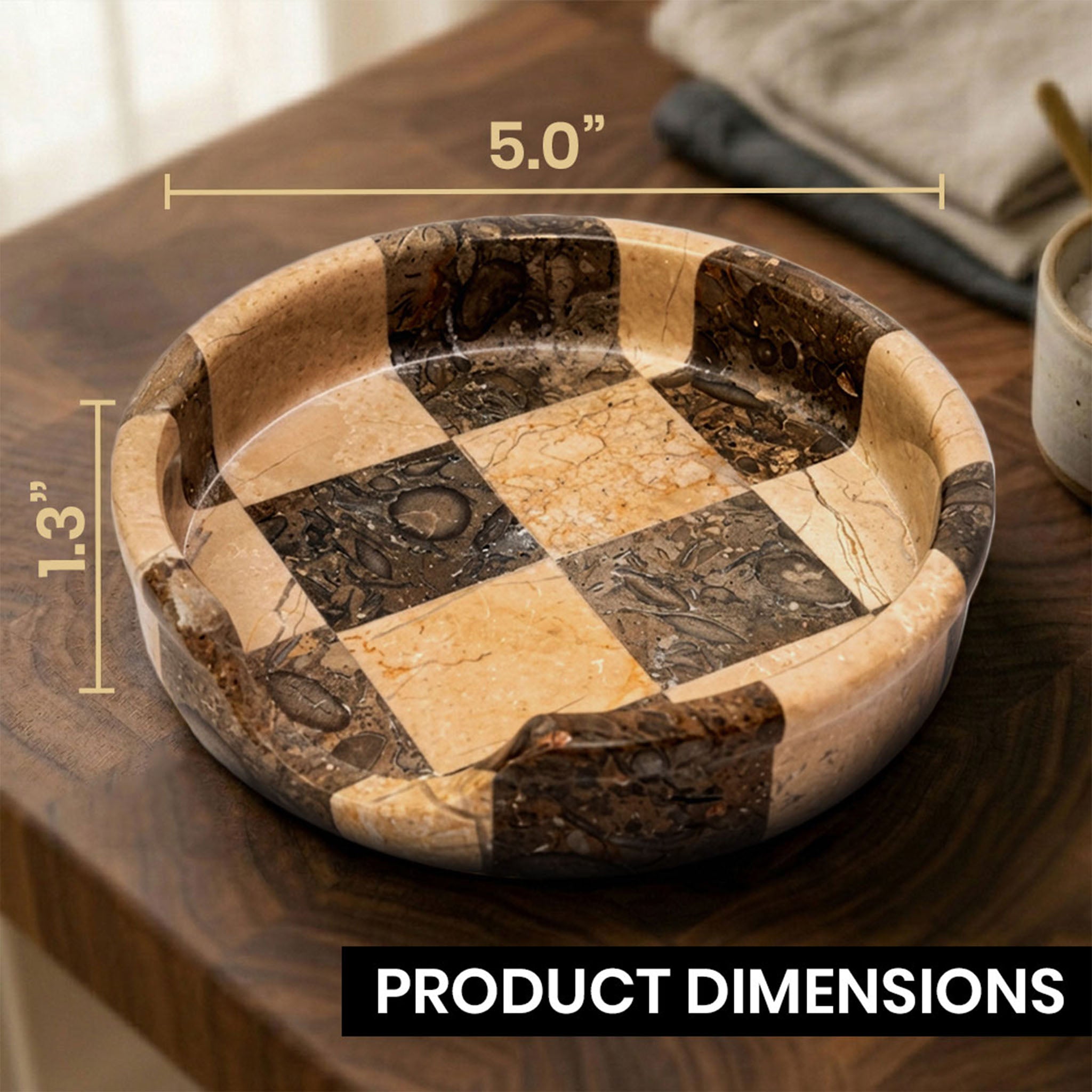 Verona Oceanic Marble Spoon Rest - Premium Marble Checkered Design