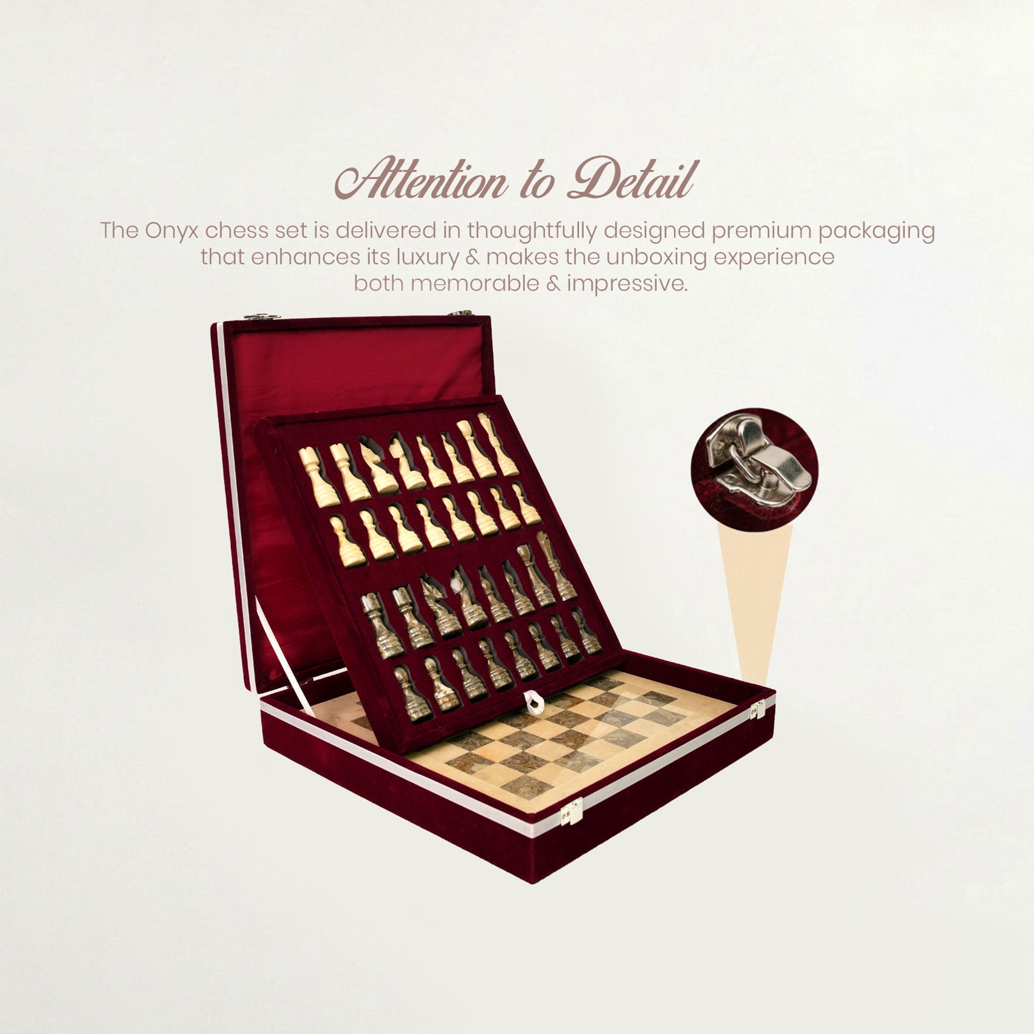 Verona and Grey Marble Chess Set 12 Inches - Premium Quality