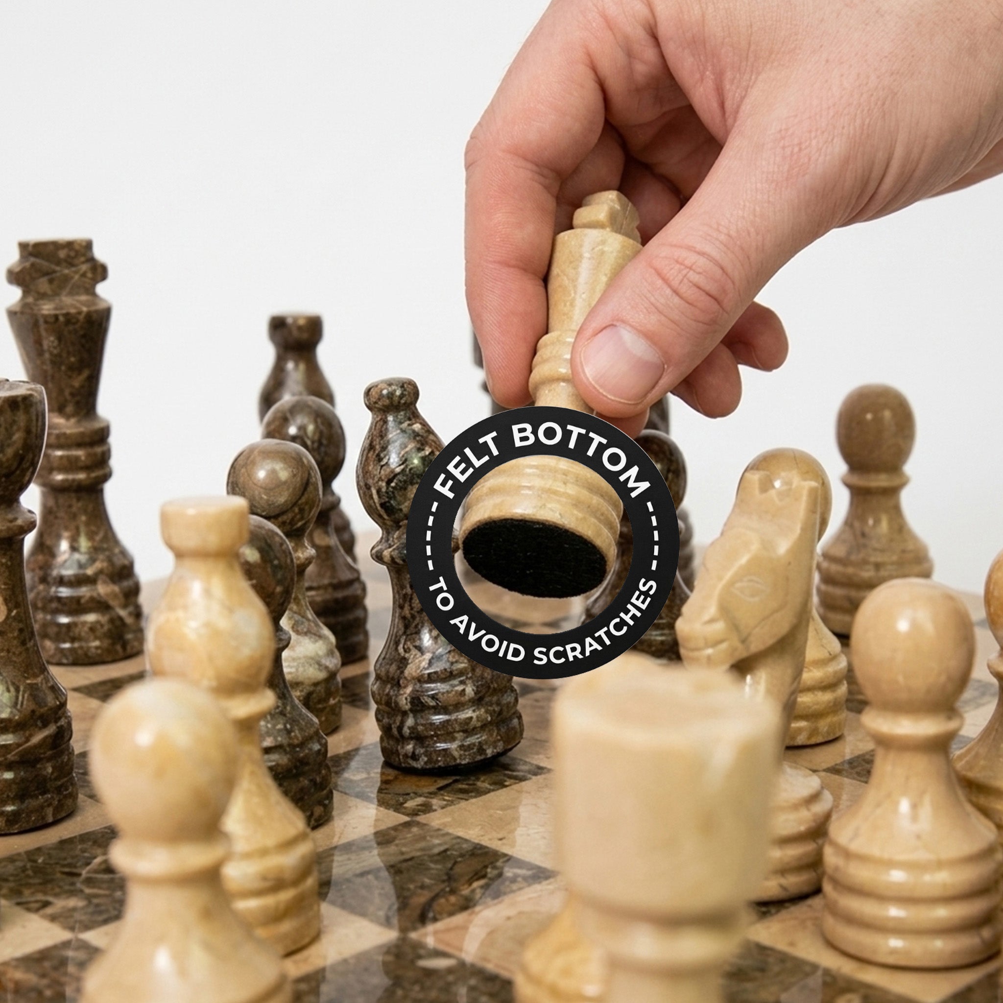 Verona and Grey Marble Chess Set 12 Inches - Premium Quality