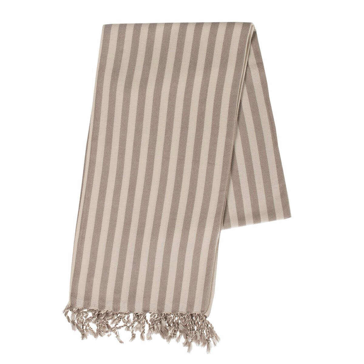 Vertical Striped Reversible Turkish Towel with Fringe