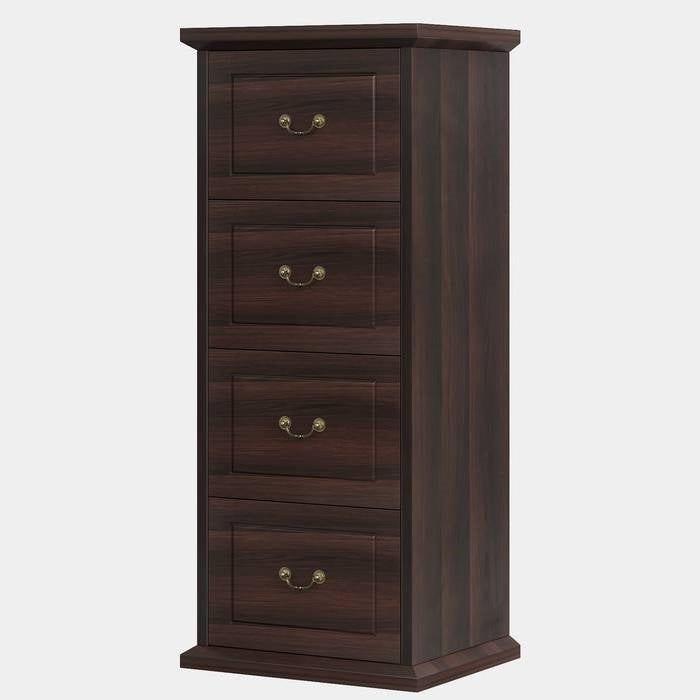 Walnut four-drawer vertical file cabinet by HomePacific