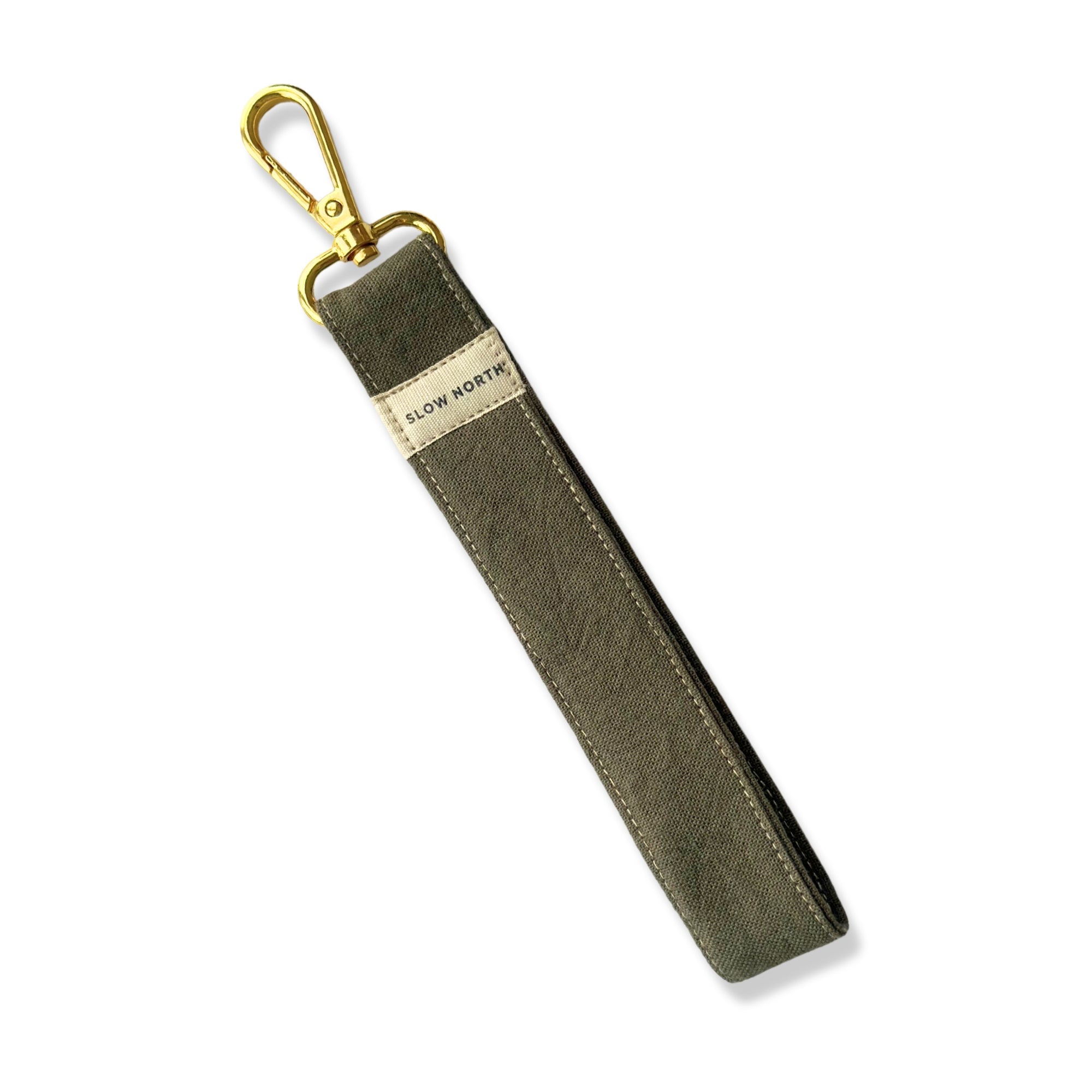 Slow North Olive wristlet keychain