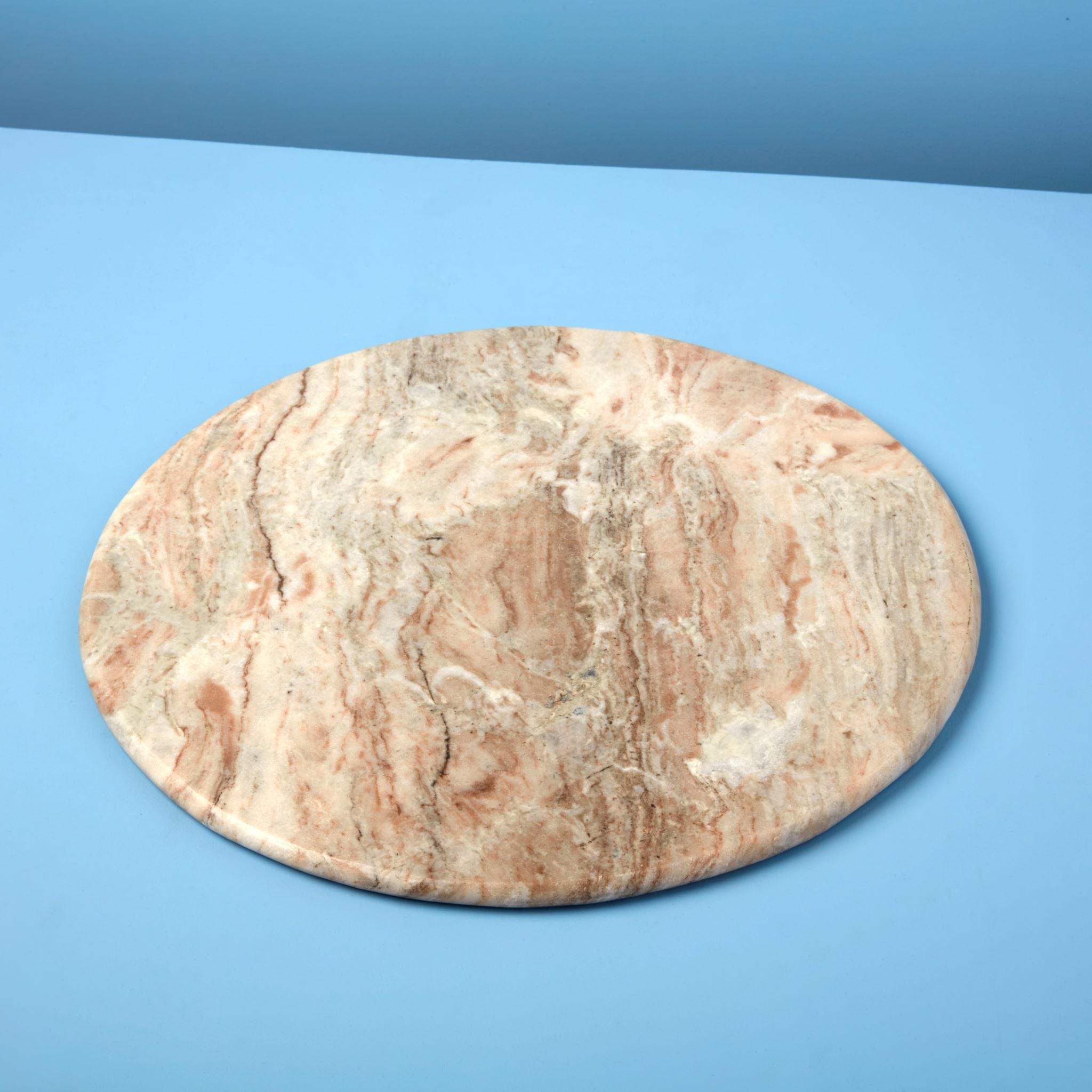 Waterfall round marble serving board
