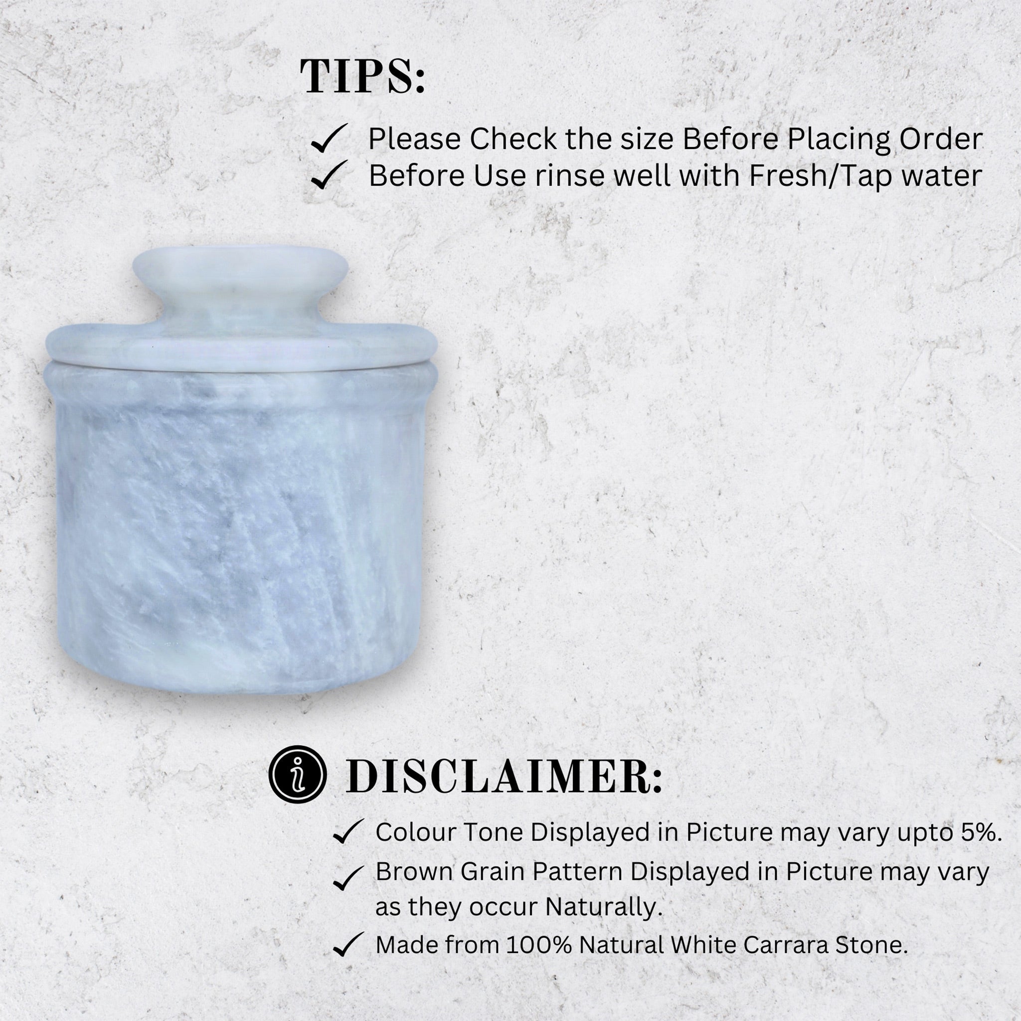 White marble butter keeper