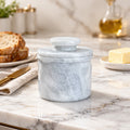 White marble butter keeper