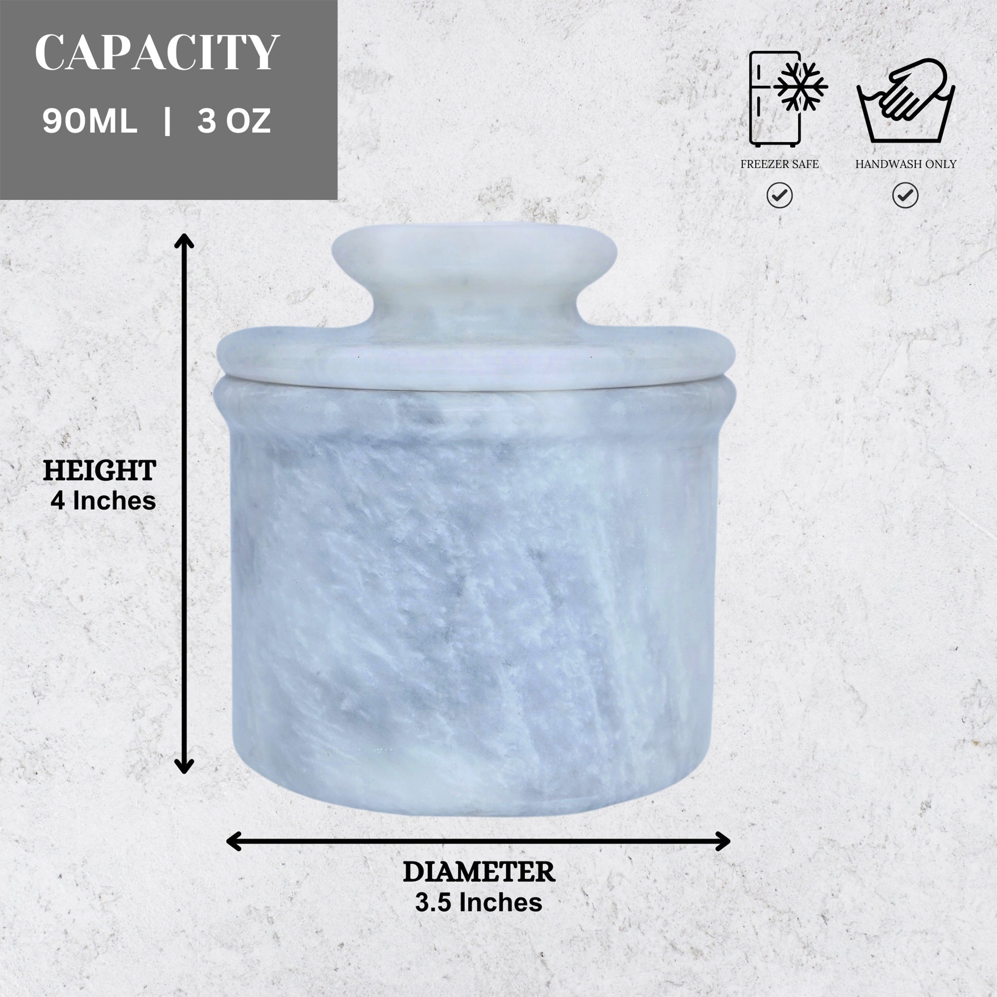 White marble butter keeper