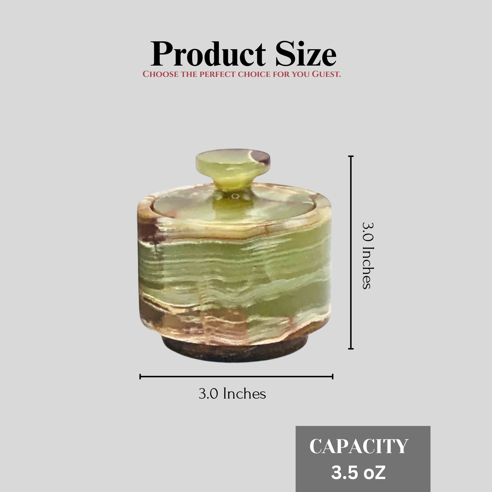 White and green marble salt cellar set