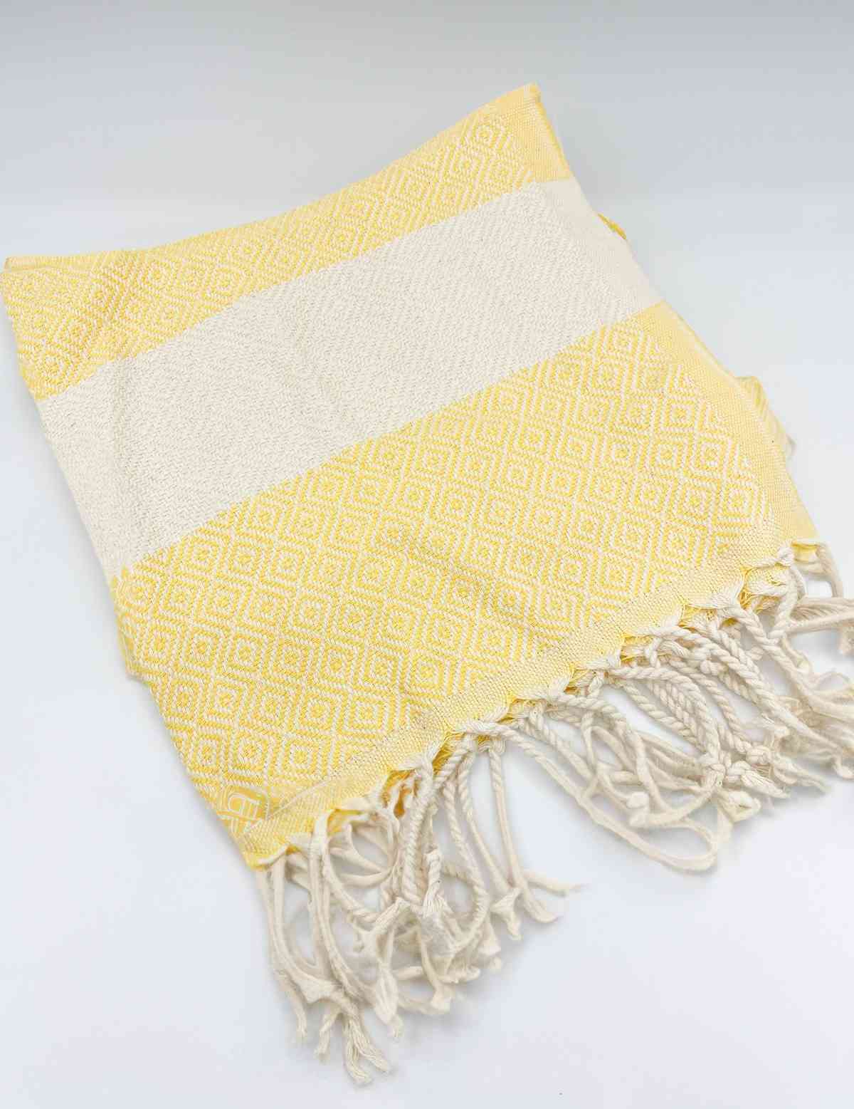 Yellow diamond hand towel