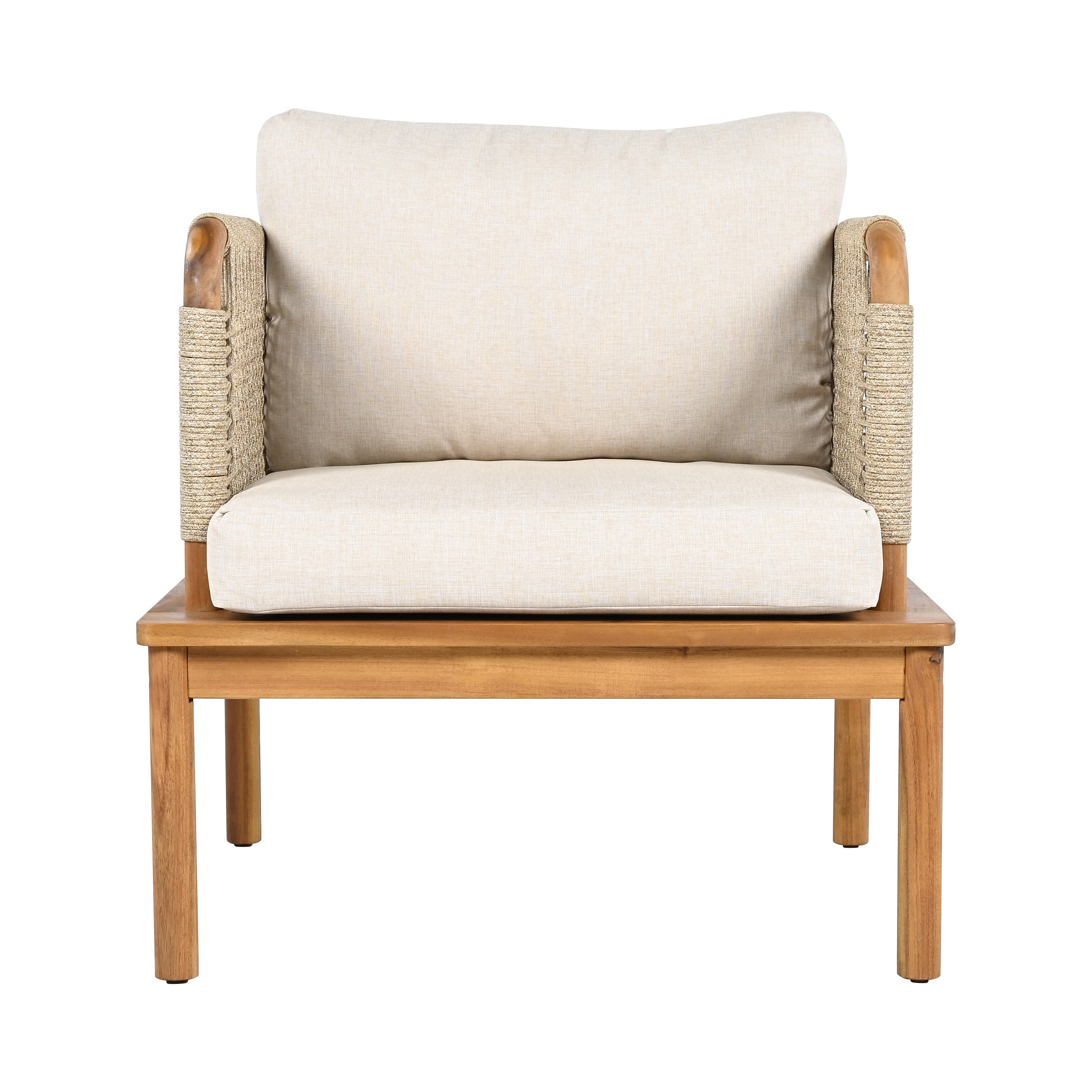 5-Piece Acacia Wood & Rope Patio Set