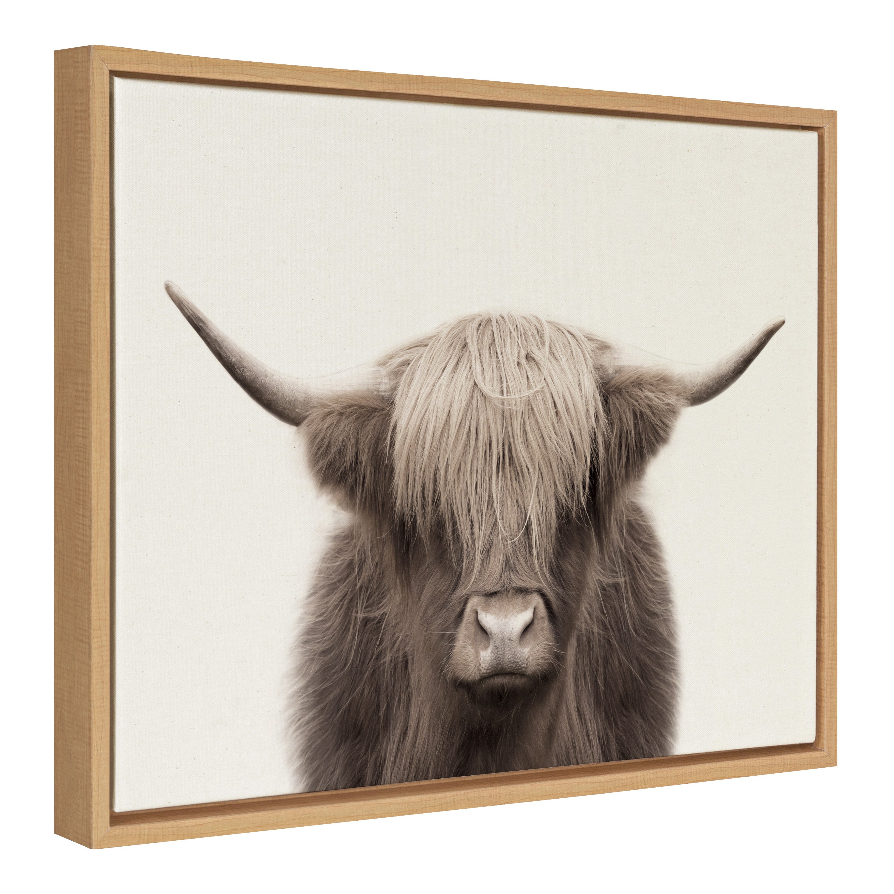 Sylvie Hey Dude Highland Cow Framed Canvas Art