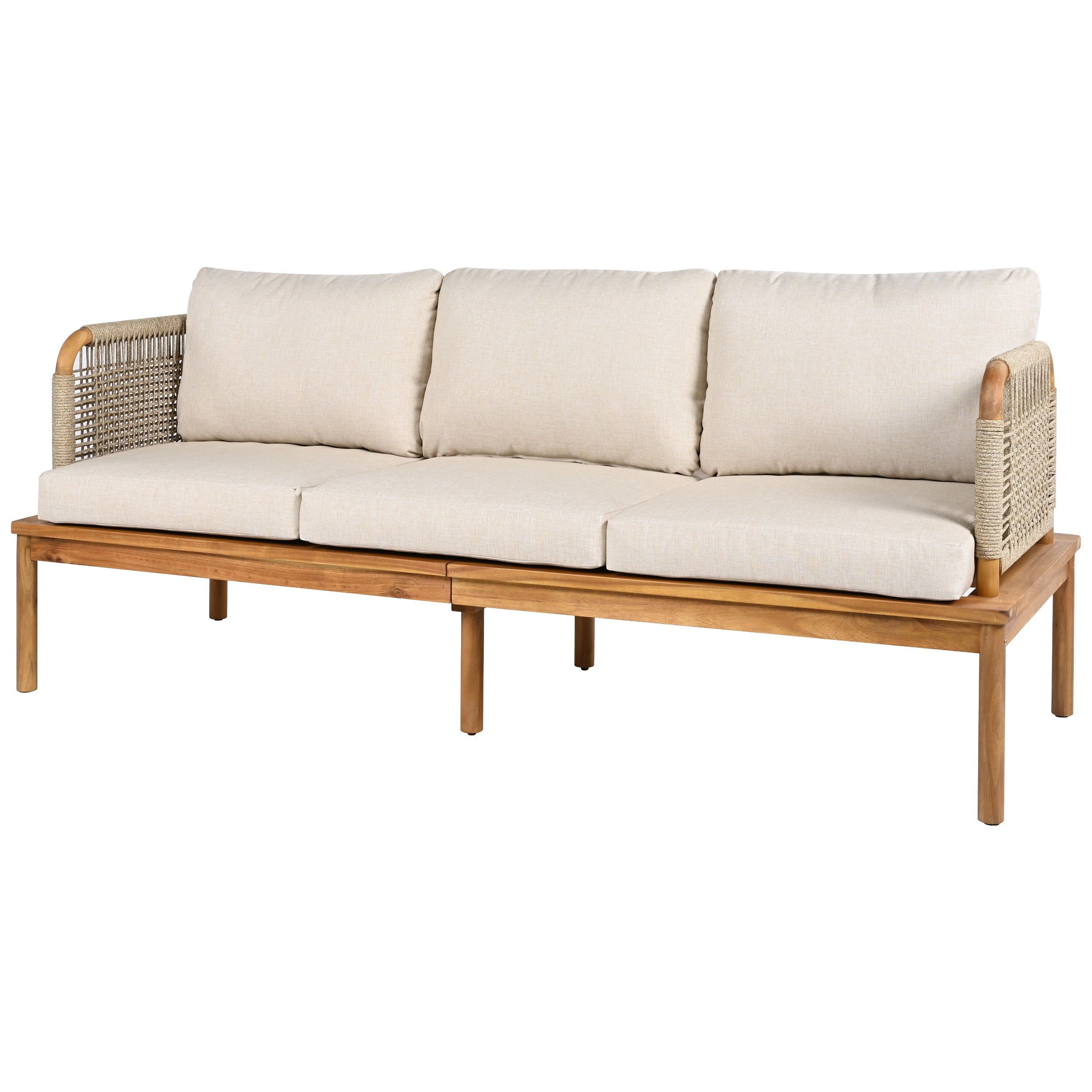 5-Piece Acacia Wood & Rope Patio Set