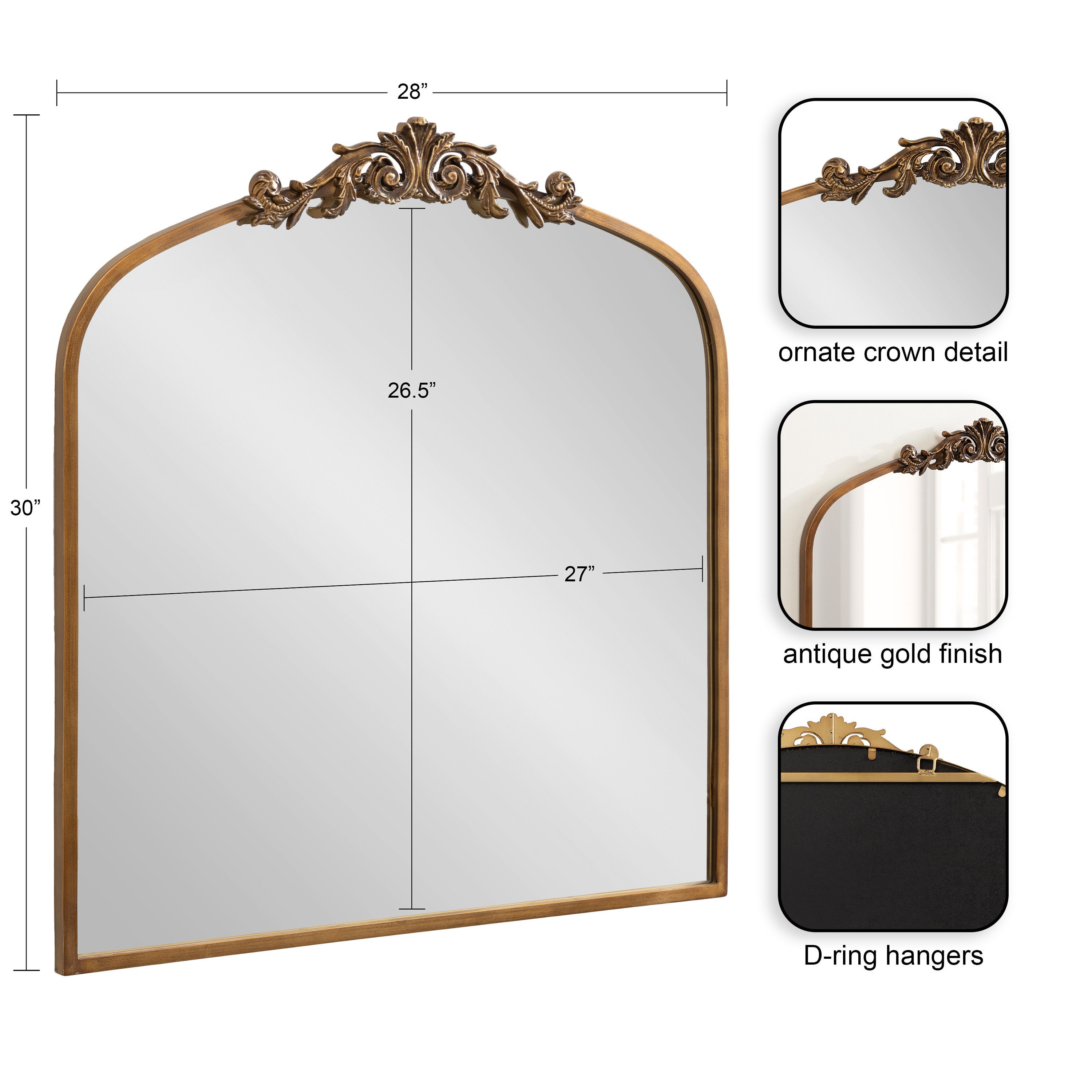 Arendahl Traditional Arch Mirror – alternate product view