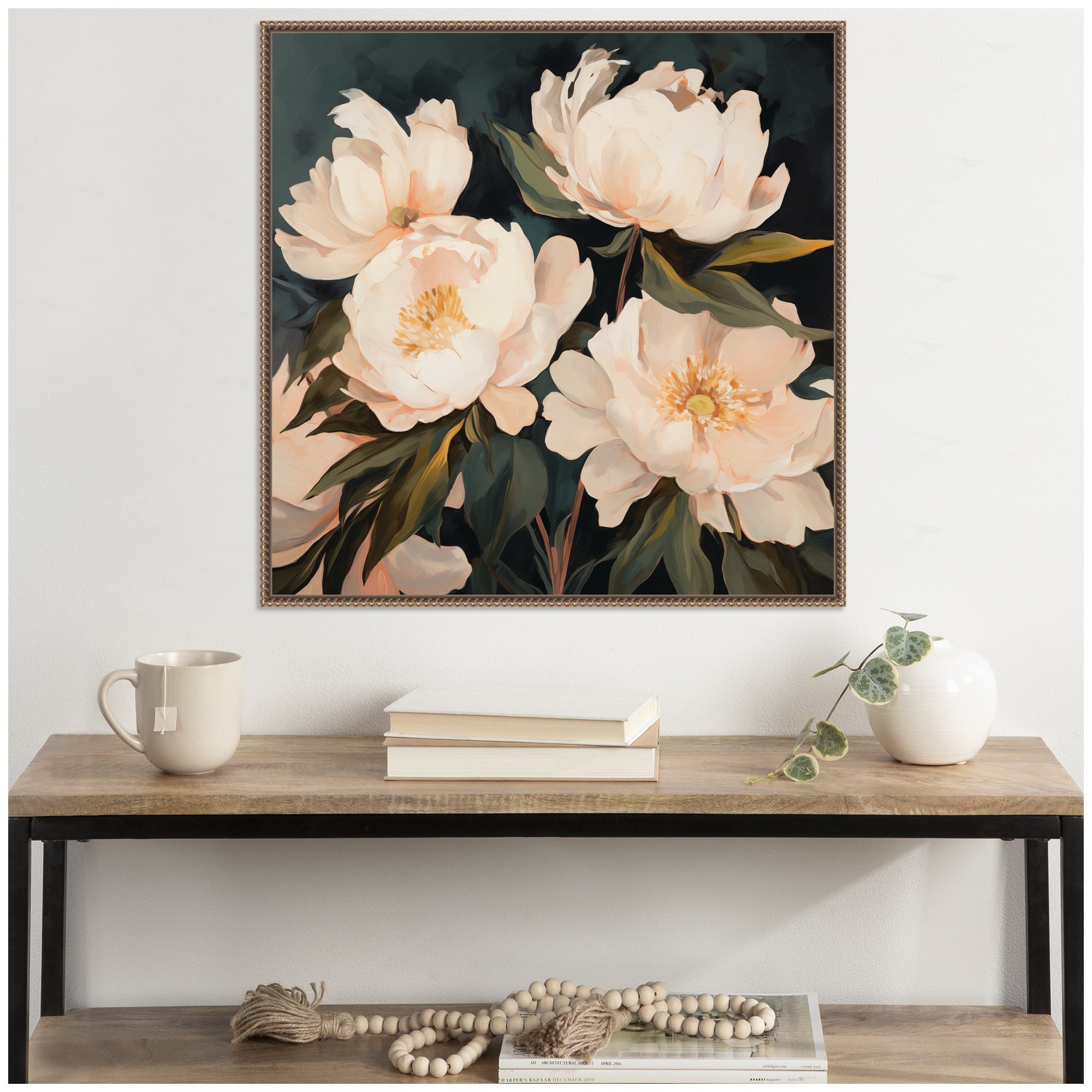 Sylvie Painterly Floral Bouquets Framed Canvas Art