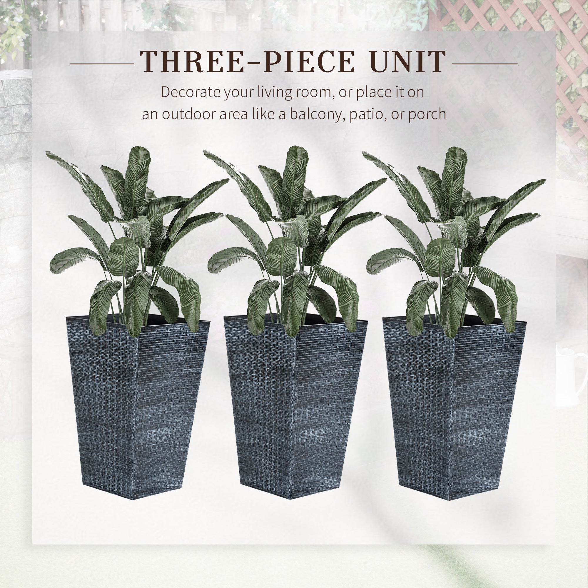 Outsunny Tall Planters - Set of 3