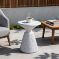 Modern Cement-Look Outdoor End Table