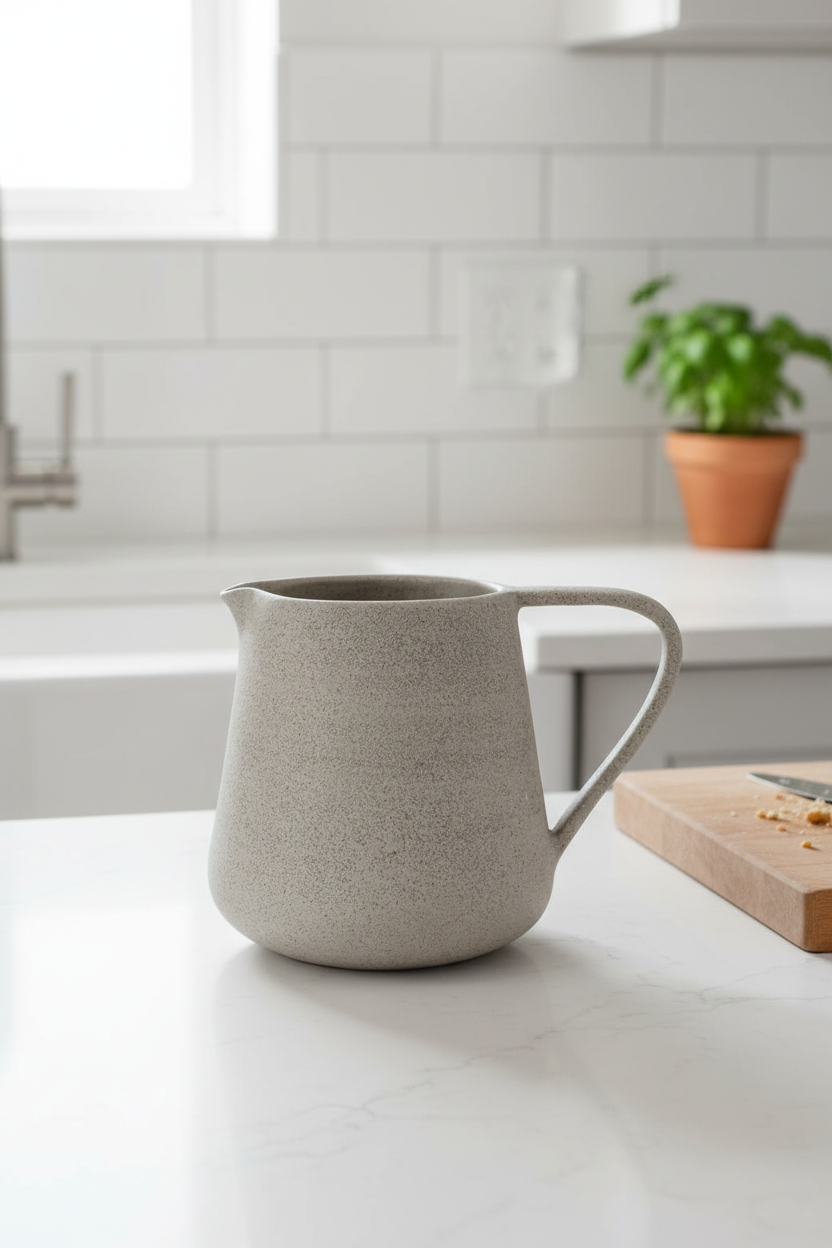 Handmade Stoneware Pitcher — "Concrete"