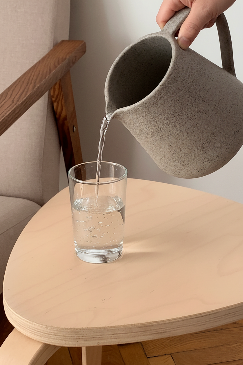 Handmade Stoneware Pitcher — "Concrete"