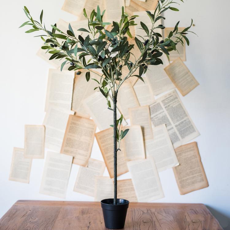 Artificial Silk Faux Olive Tree in Pot – alternate product view
