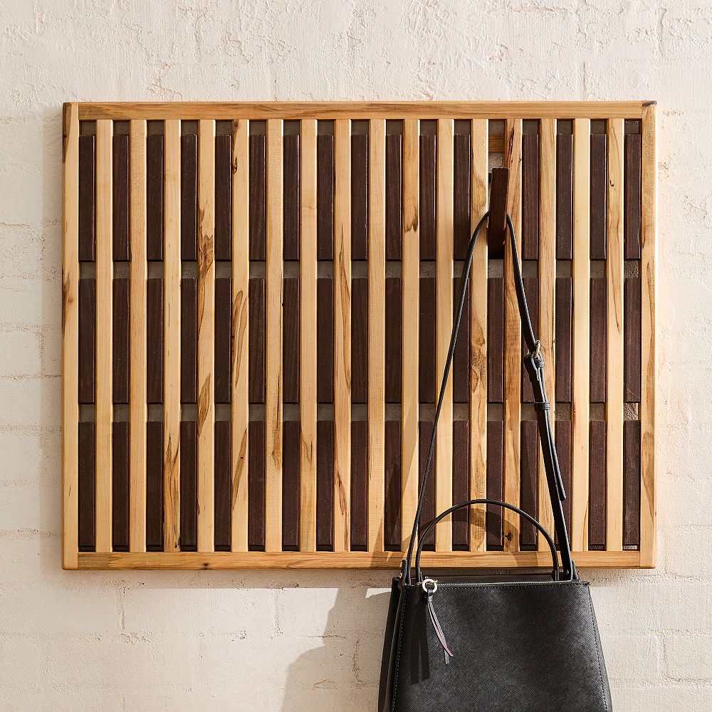 Magnetic Coat Rack with Flip-Down Hooks | Entryway Organizer