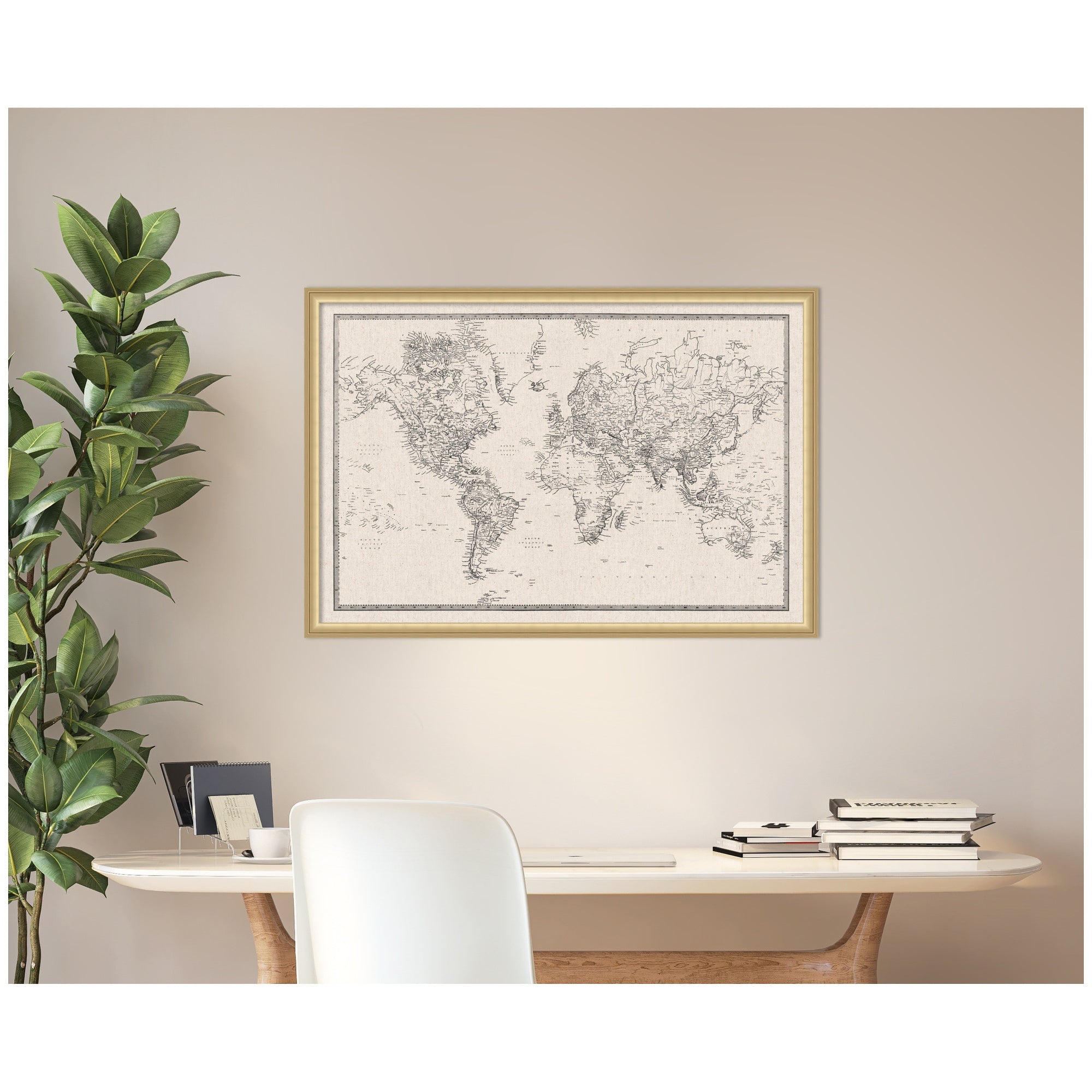 Vintage World Map Fabric Pinboard